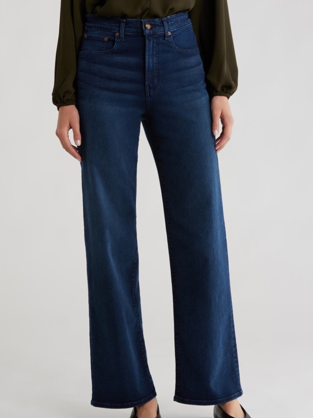Madewell Perfect Vintage Wide Leg Jeans 27 Harvey Wash High Rise Stretch - Picture 13 of 13